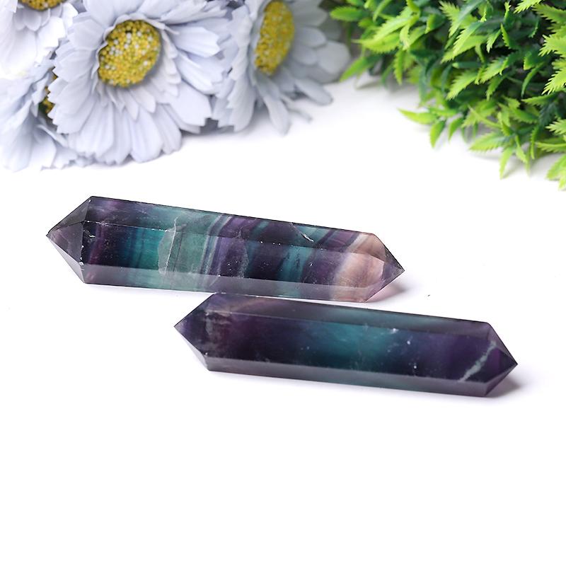 Natural Rainbow Fluorite Double Point Crystal Double Towers For Decoration For Gift Wholesale Crystals USA