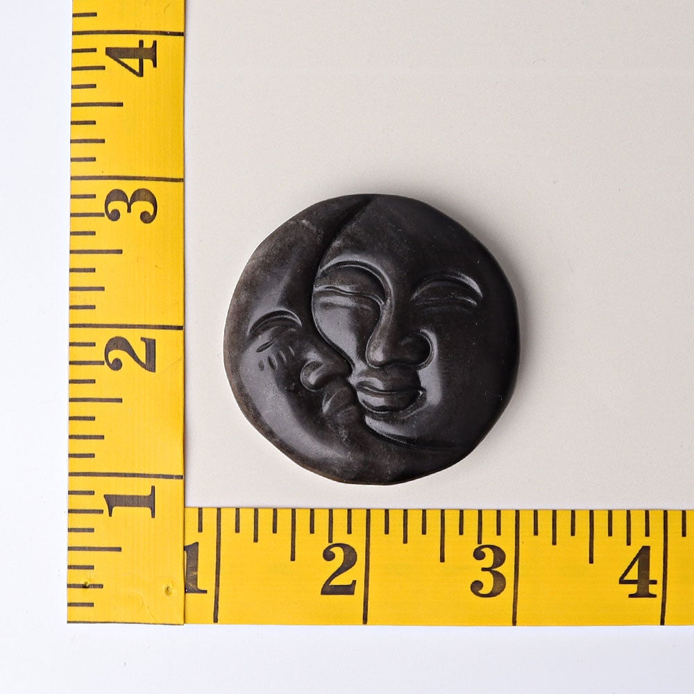 1.6"-1.8" Silver Obsidian Sun Moon Crystal Carving Wholesale Crystals USA