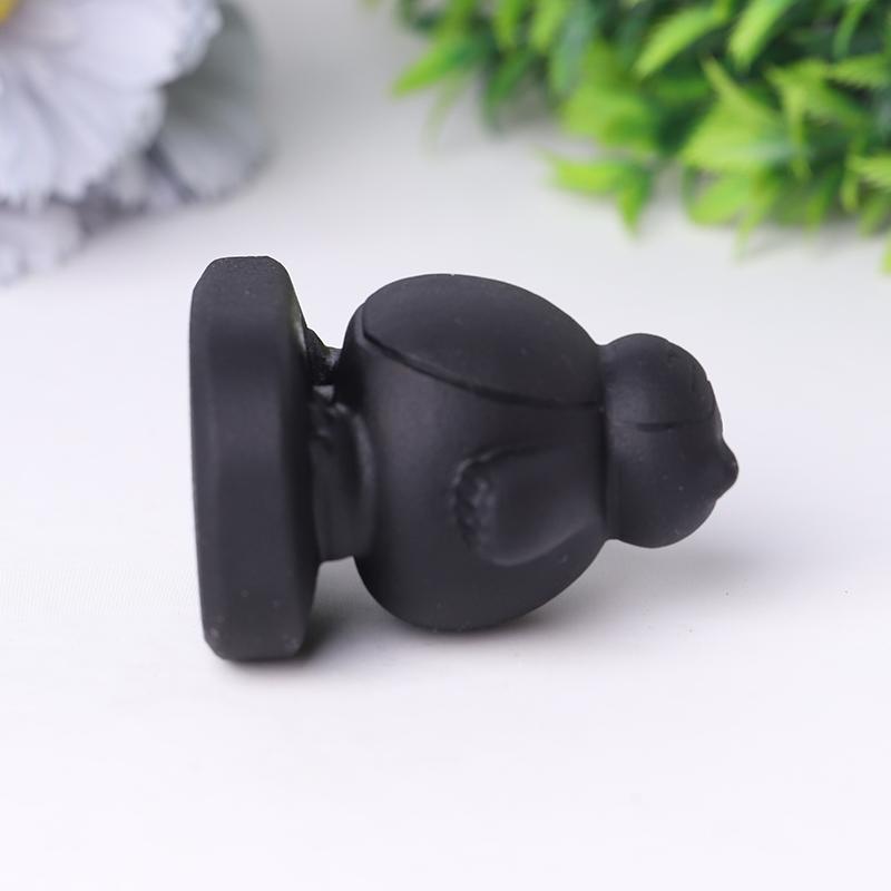 2" Black Obsidian Snorlax Crystal Carvings Wholesale Crystals USA