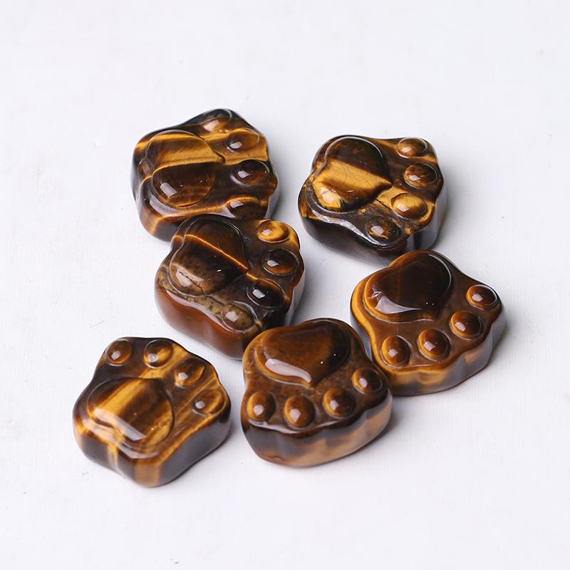 Tiger Eye 0.7" Cat Paw Crystal Carvings Wholesale Crystals USA