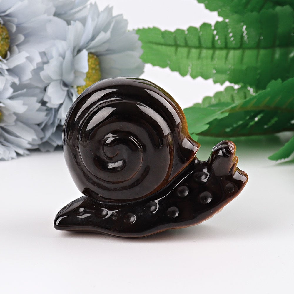 2.5" Tiger's Eye Snail Crystal Carvings Wholesale Crystals USA