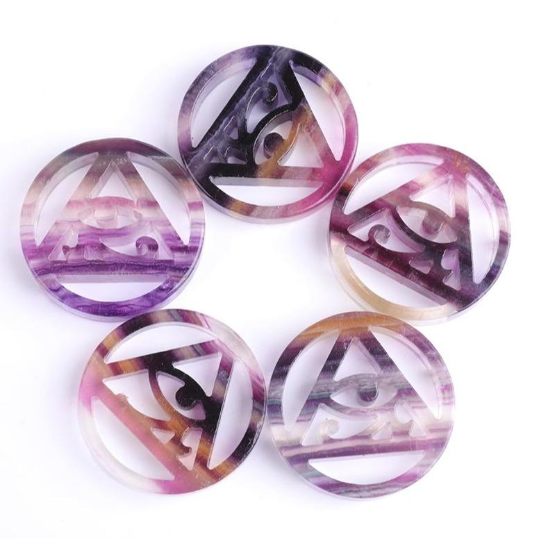 Rainbow Fluorite Horus Eye Carving Wholesale Crystals USA