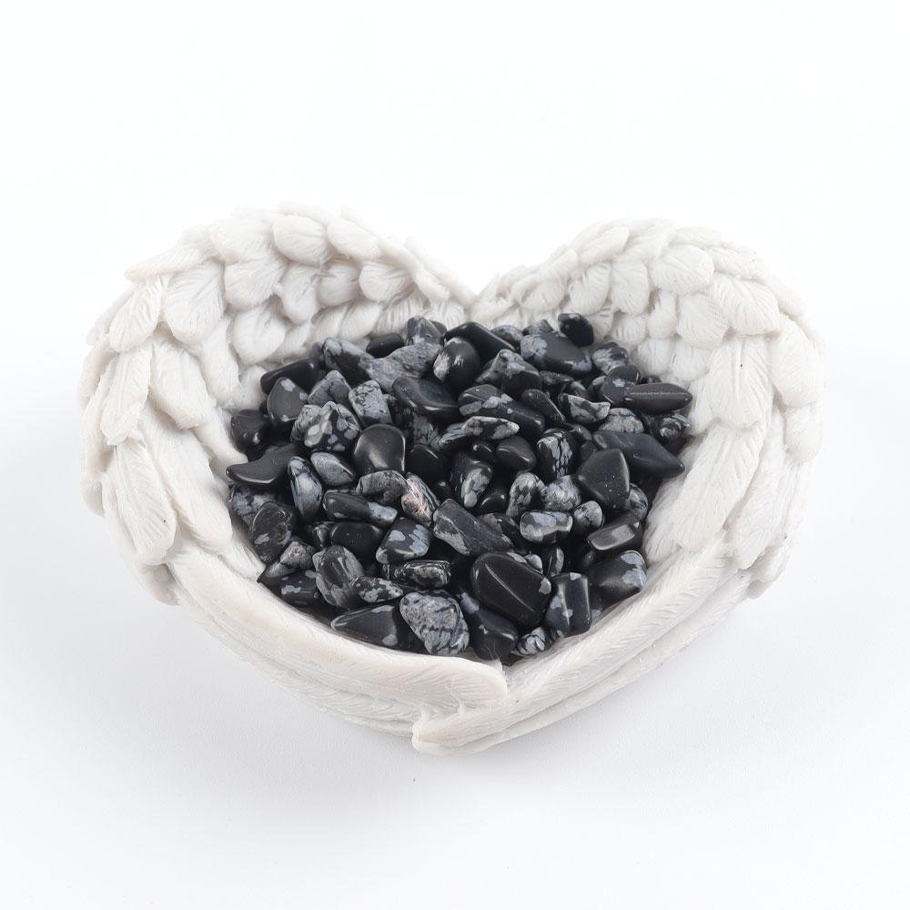 0.1kg Snowflake Obsidian Tumbled Stone Chips Crushed Natural Crystal Quartz Pieces Wholesale Crystals USA