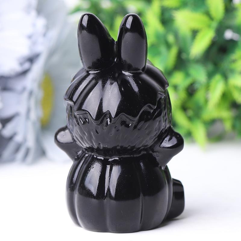 3.3" Pumpkin with Ghost Crystal Carvings for Halloween Wholesale Crystals USA