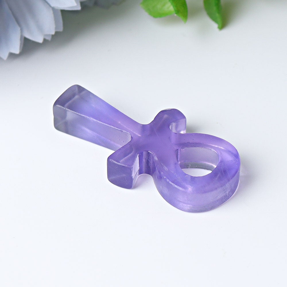 2" Fluorite Egypt Cross Crystal Carvings Wholesale Crystals USA