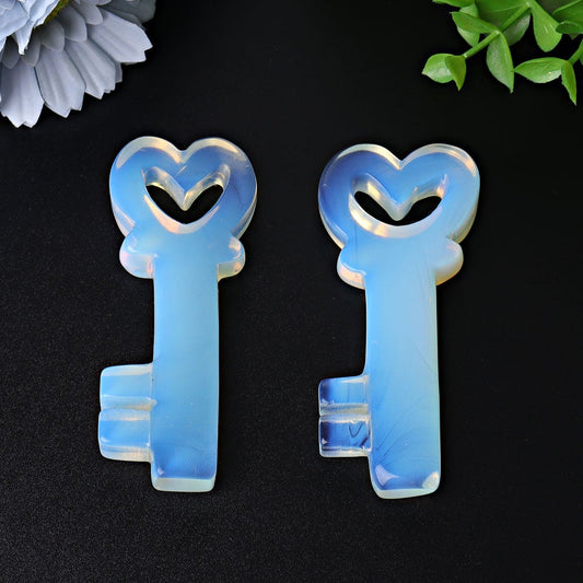 3.5" Opalite Heart Key Crystal Carvings Wholesale Crystals USA
