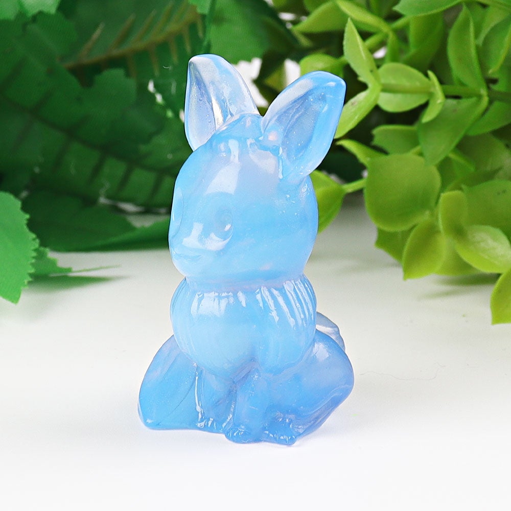 1.95" Blue Opalite Pokemon Evee Crystal Carvings Wholesale Crystals USA