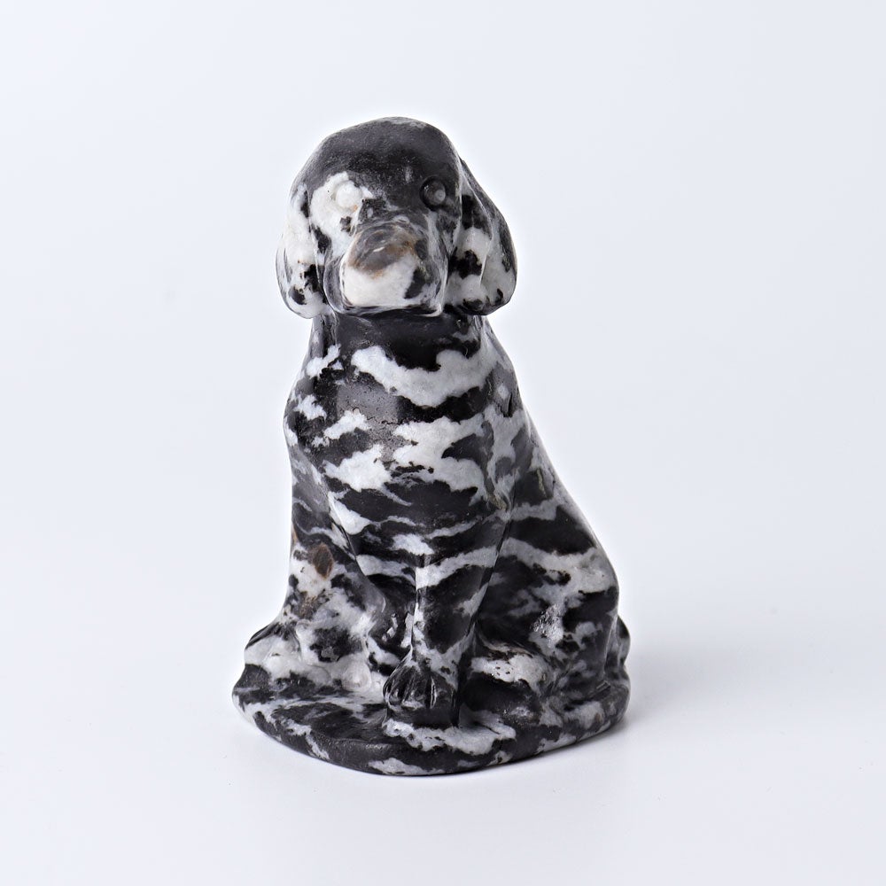 3" Zebra Jasper Dog Crystal Carvings Wholesale Crystals USA
