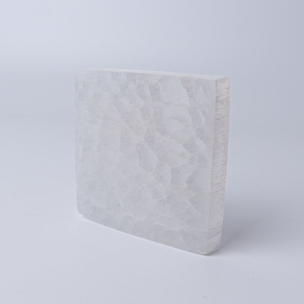 3" Square Selenite Coaster Wholesale Crystals USA