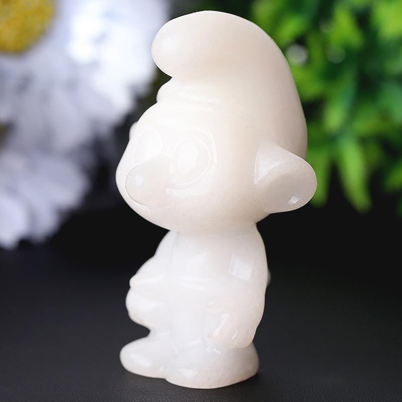 2.6" White Jade The Smurfs Crystal Carvings Wholesale Crystals USA
