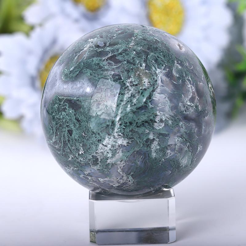 2.0"-4.5" Moss Agate Sphere Wholesale Crystals USA