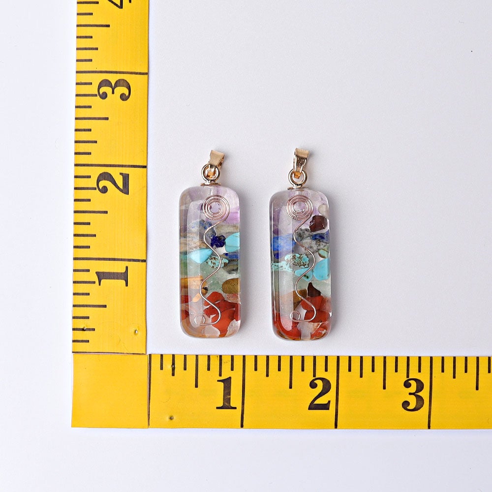 1.8" Chakra Resin Crystal Pendant Wholesale Crystals USA