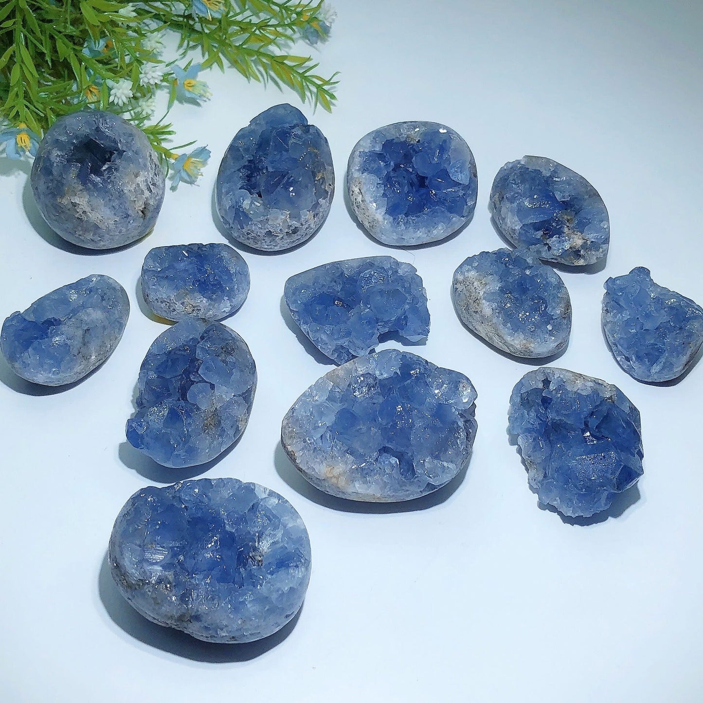 Natural Raw Celestite Geode Specimen Healing Crystal Decor