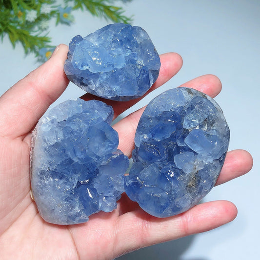 Natural Raw Celestite Geode Specimen Healing Crystal Decor