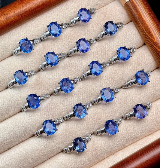 Adjustable Cooper Silver Plated Crystal Ring Crystal Healing Bulk Wholesale