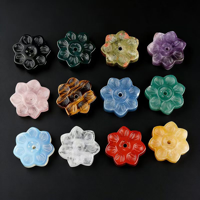 3cm Crystal Flower Incense Holder Crystal Healing Bulk Wholesale