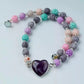 Colorful Lava Rock Pet Collar with Magnet Buckle for Cat Crystal Healing Bulk Wholesale