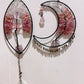 Wire Wrap Natural Gemstone Crystal Chips Moon Leaf Hanging Ornament Crystal Healing Bulk Wholesale