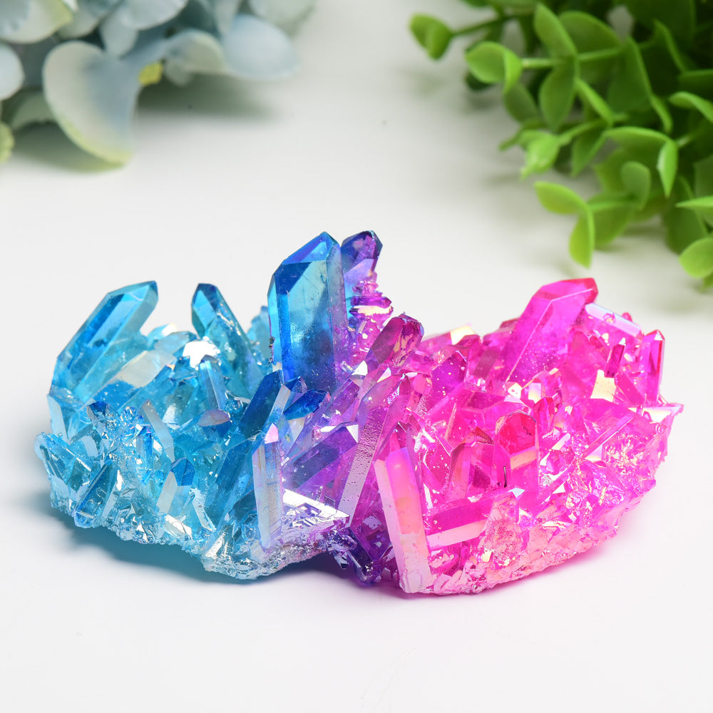 Aura Crystal Pink Blue Cluster Crystal Healing Bulk Wholesale