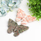 4.4" Red Line Jasper Rainforest Jasper Butterfly Carving Crystal Healing Bulk Wholesale