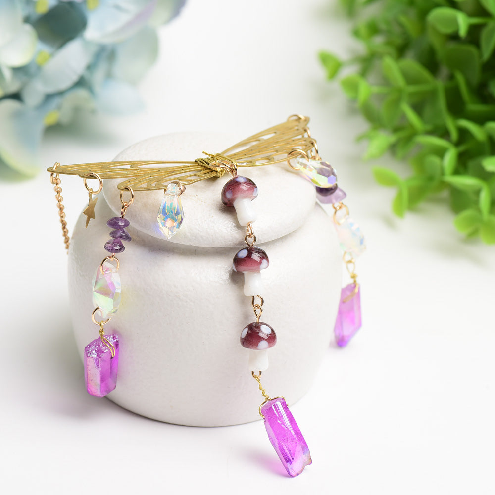 Aura Crystal Metal Butterfly Hanging Ornament Crystal Healing Bulk Wholesale