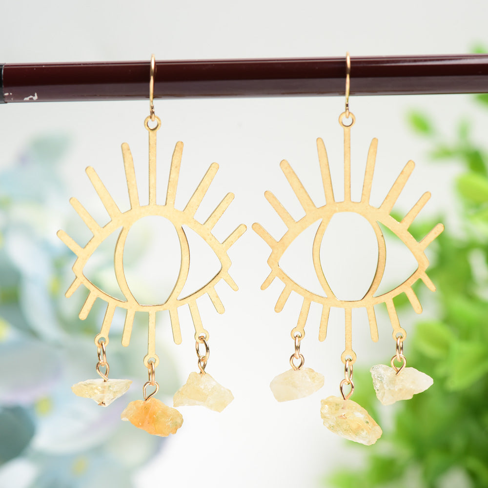 Eye Shape Design Earrings with Crystal Decor Crystal Healing Bulk Wholesale