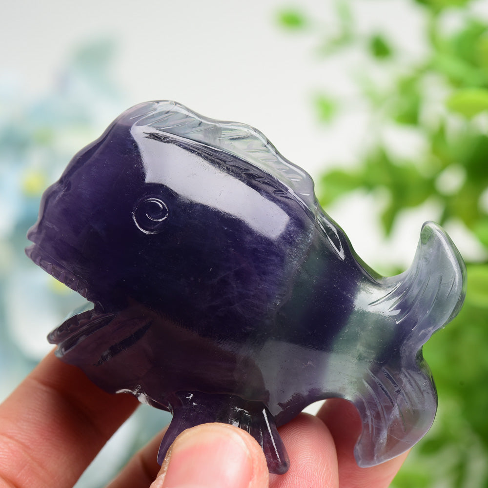 3.0" Fluorite Fish Carving Crystal Healing Bulk Wholesale