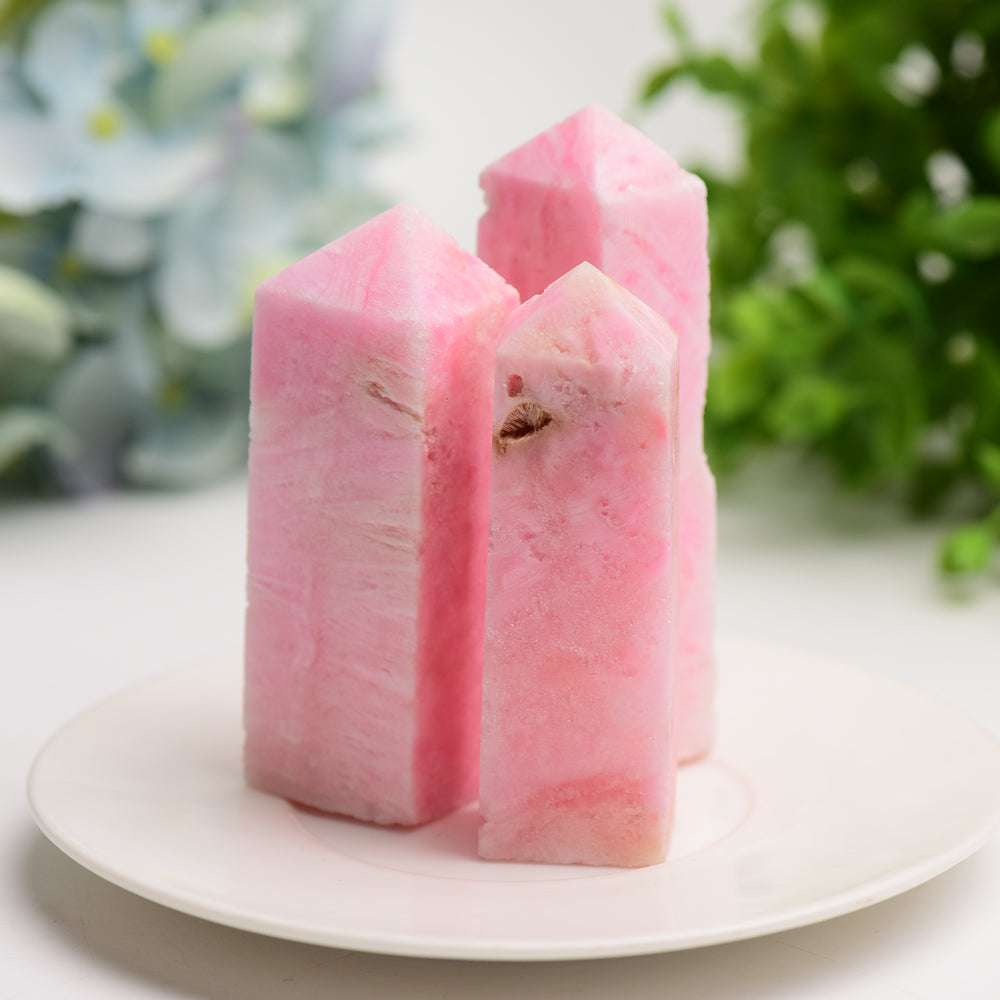 2.5"-3.5" Pink Aragonite Crystal Tower Crystal Healing Bulk Wholesale