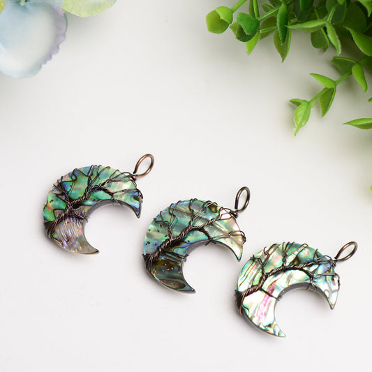 Aura Shell Moon Shape Pendant Crystal Healing Bulk Wholesale