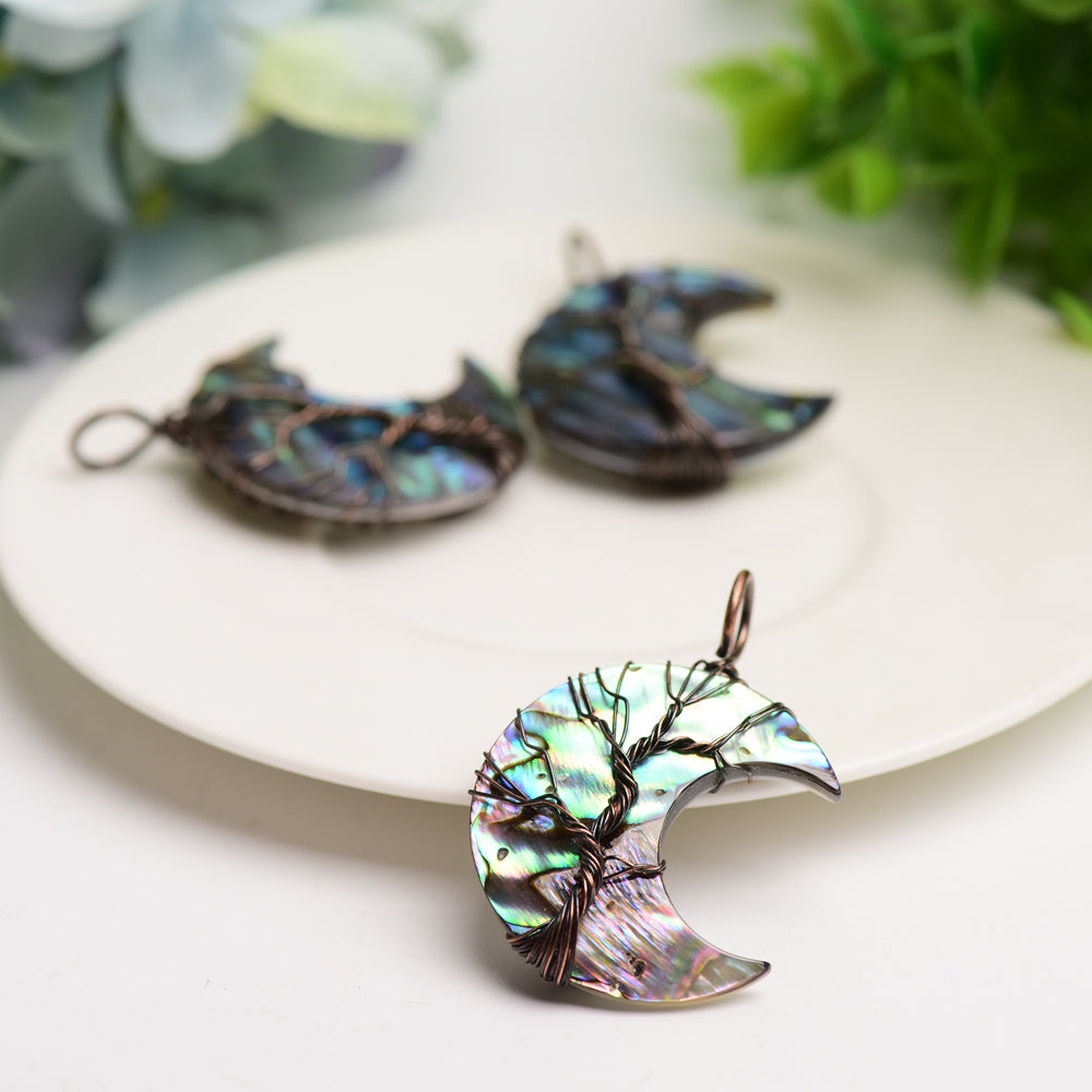 Aura Shell Moon Shape Pendant Crystal Healing Bulk Wholesale