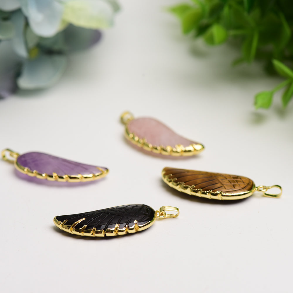 Mixed Crystal Wing Shape Pendant Crystal Healing Bulk Wholesale
