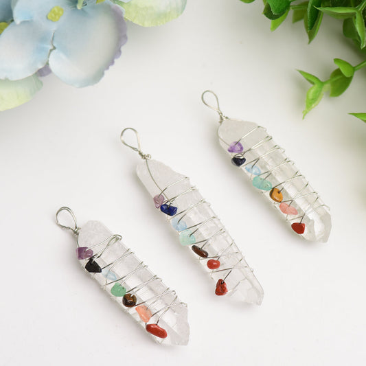 Selenite with Chakra Decor Pendant Crystal Healing Bulk Wholesale