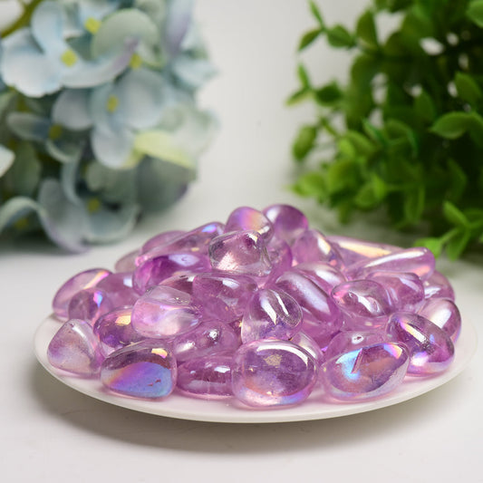 15-30mm Aura Amethyst Crystal Tumbles Crystal Healing Bulk Wholesale