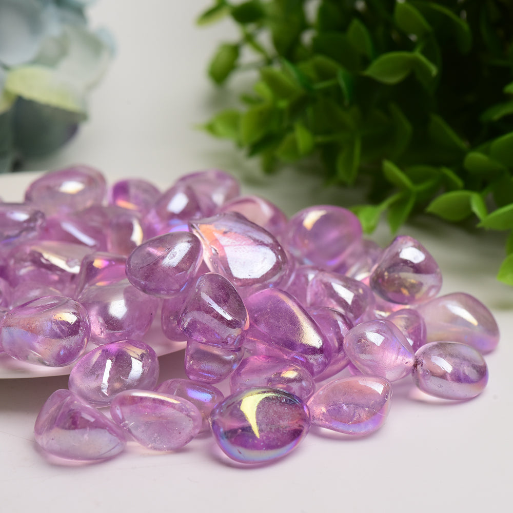 15-30mm Aura Amethyst Crystal Tumbles Crystal Healing Bulk Wholesale