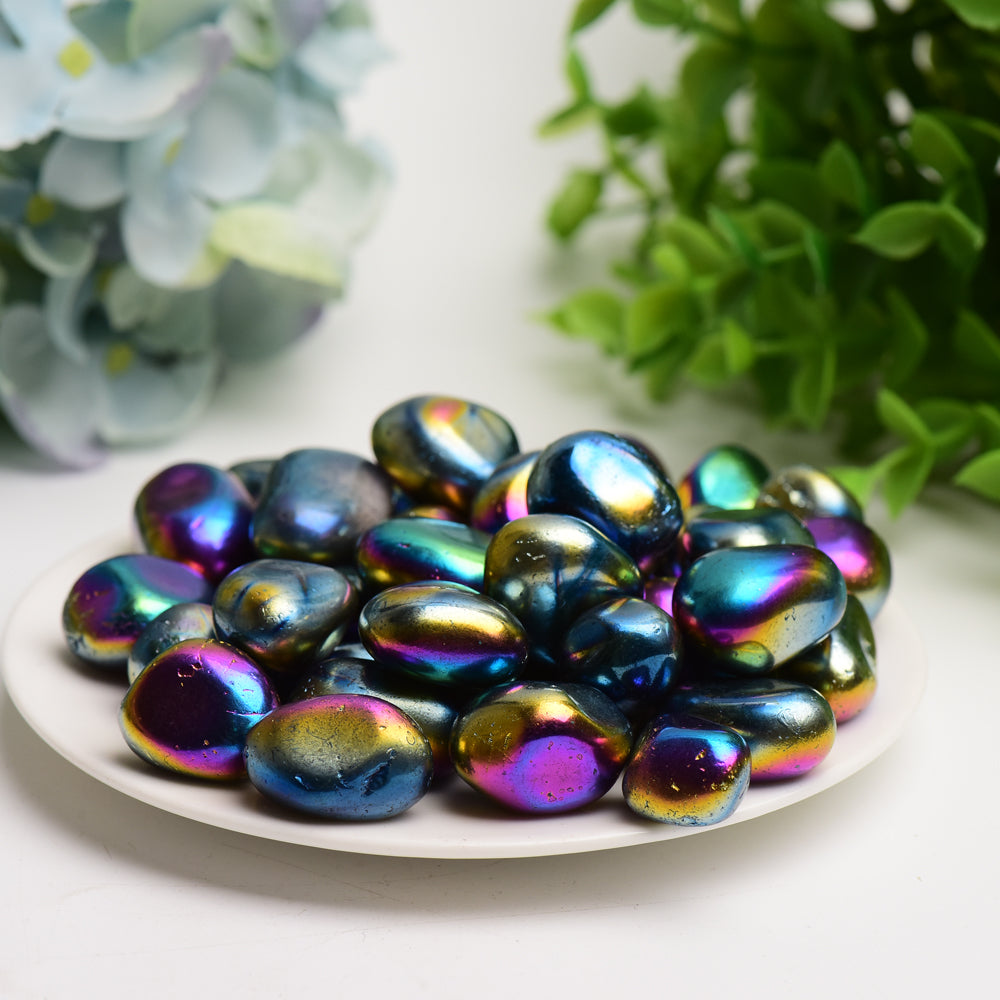20-30mm Aura Dark Rainbow Crystal Tumbles Crystal Healing Bulk Wholesale