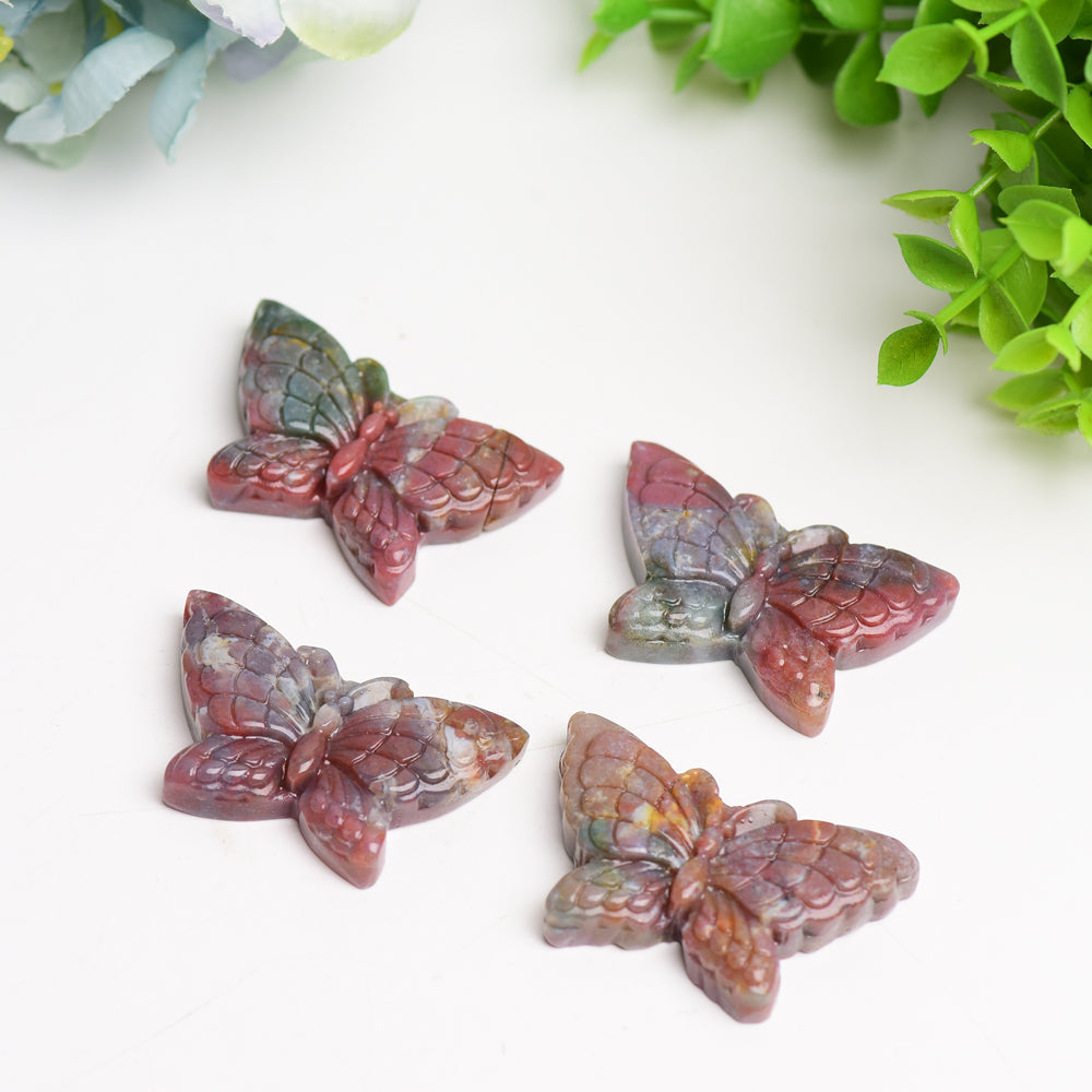 2.0" Ocean Jasper Butterfly Crystal Carving Crystal Healing Bulk Wholesale