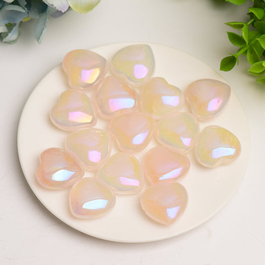 1.0" Aura Crystal Heart Carving Crystal Healing Bulk Wholesale