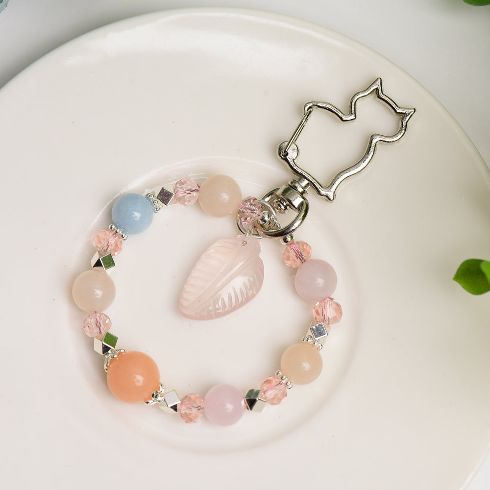 Mixed Crystal Bag Hanging Key Chain with Decor Crystal Healing Bulk Wholesale
