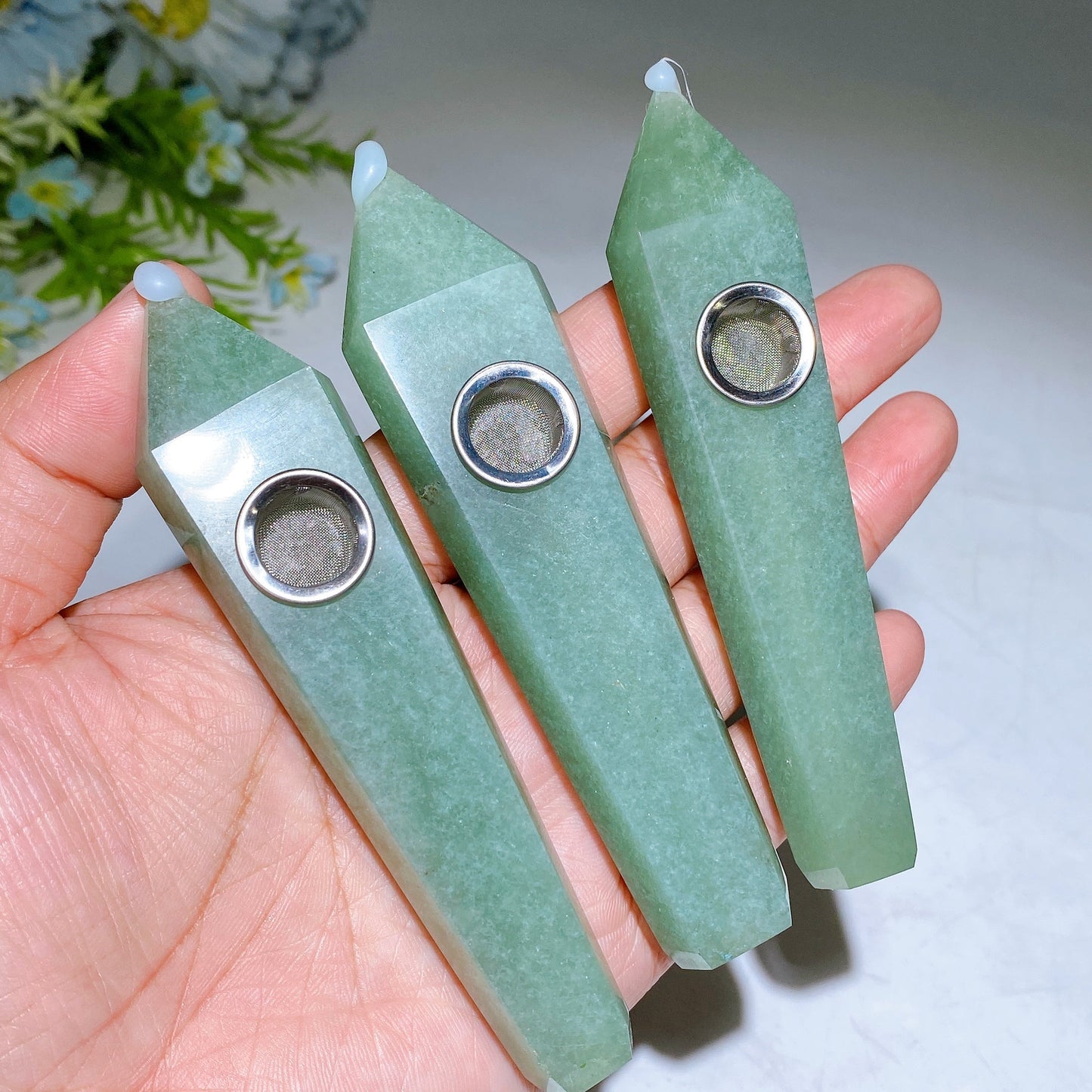 3.9"-4.2" Crystal Smoking Pipe Carving Crystal Healing Bulk Wholesale