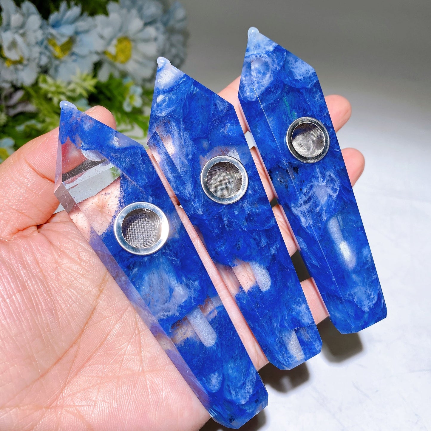 3.9"-4.2" Crystal Smoking Pipe Carving Crystal Healing Bulk Wholesale