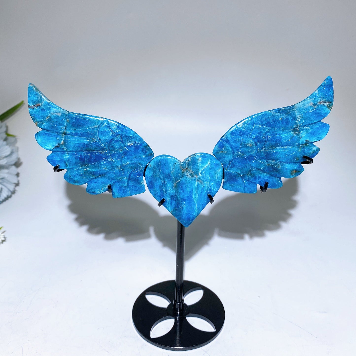 Crystal Heart Wings Carving with Stand Crystal Healing Bulk Wholesale