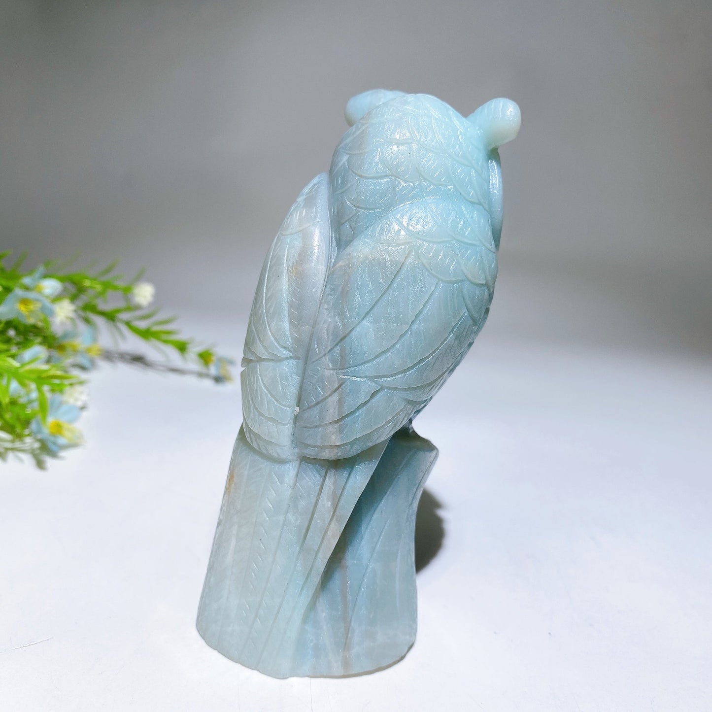 4.6" Sky Blue Owl Carving Crystal Healing Bulk Wholesale