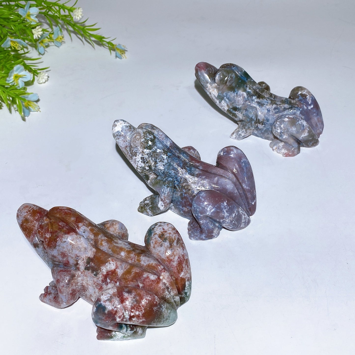 4.0"-4.2" Ocean Jasper Frog Carving Crystal Healing Bulk Wholesale