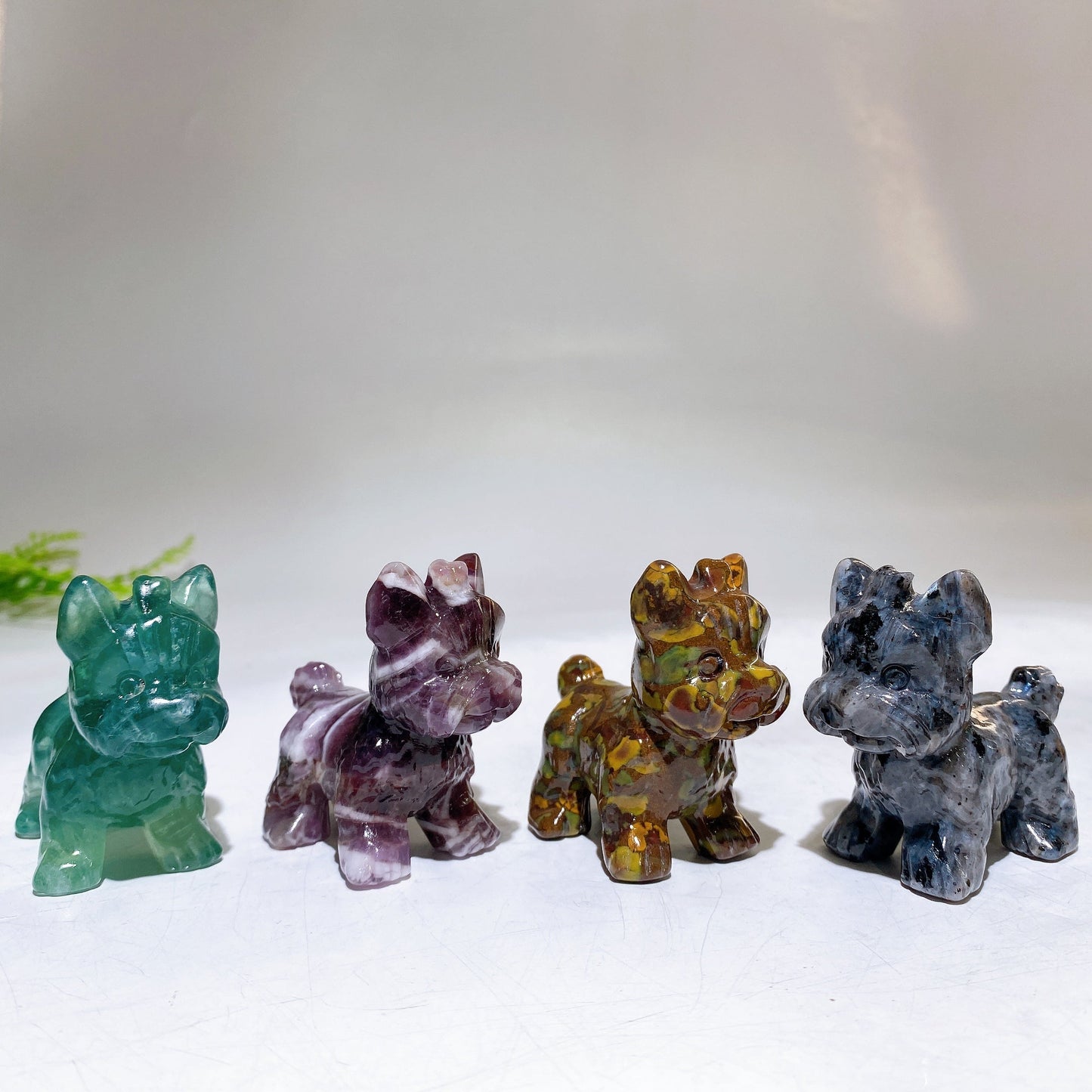 2.3" Natural Crystal Schnauzer Dog Carving Wholesale