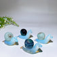 2.5" Opalite Snail with Fluorite Sky Blue Shell Carving Crystal Healing Bulk Wholesale