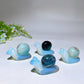 2.5" Opalite Snail with Fluorite Sky Blue Shell Carving Crystal Healing Bulk Wholesale