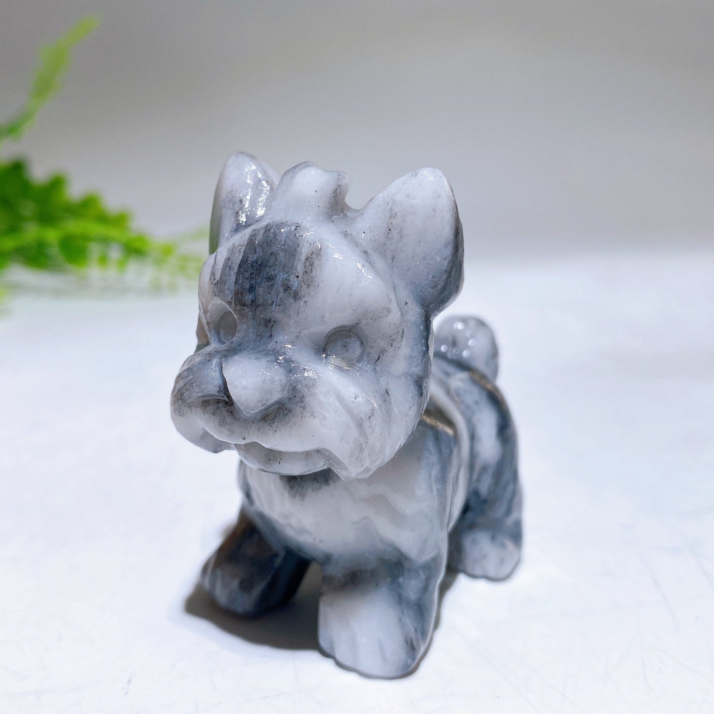 2.3" Natural Crystal Schnauzer Dog Carving Wholesale