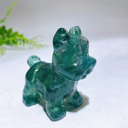 2.3" Natural Crystal Schnauzer Dog Carving Wholesale