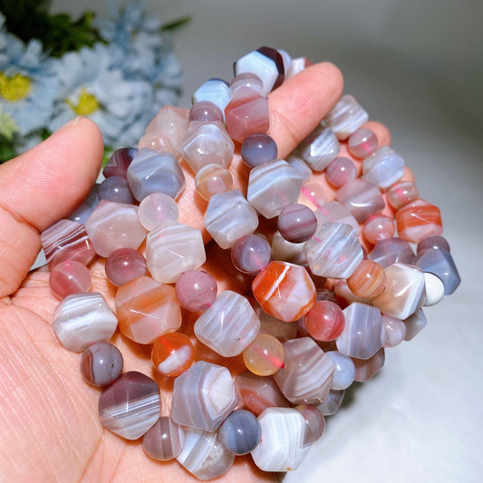 Faceted Polygon Natural Botswana Bracelet Crystal Healing Bulk Wholesale