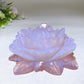 5.1" Pink Opalite Peony Flower Carving Crystal Healing Bulk Wholesale